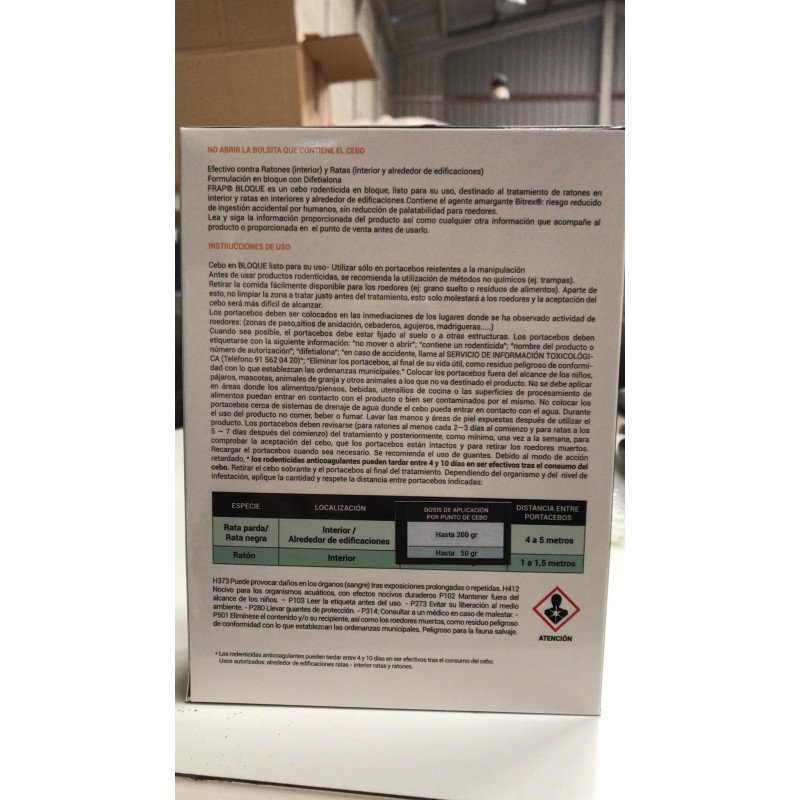 Raticida FRAP Bloque con Difetialona